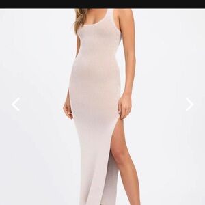 Kookai Sleeveless Ribbed Maxi Dress - Tan